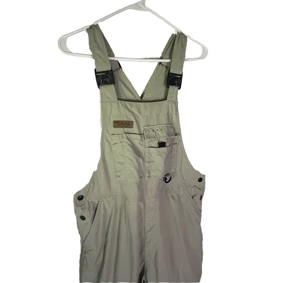 Cabela's For Women Bib Overalls Size M Light Green Zip Off Legs Pockets Galore - Picture 3 of 10